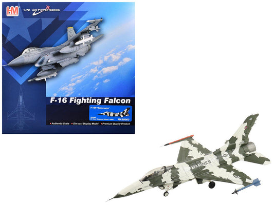 General Dynamics F-16N Fighting Falcon Fighter Aircraft "163269 U.S. Navy Fighter Weapons School" (1990s) United States Marine Corps "Air Power Series" 1/72 Diecast Model by Hobby Master LuxuryLifeWay Online Store
