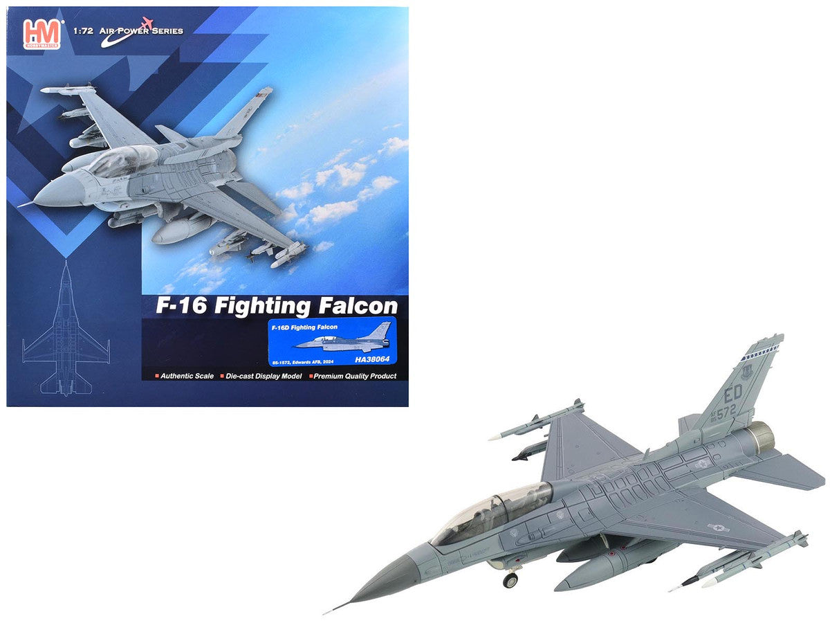 Lockheed F-16D Fighting Falcon Fighter Aircraft "85-1572 Edwards Air Force Base" (2024) United States Air Force "Air Power Series" 1/72 Diecast Model by Hobby Master LuxuryLifeWay Online Store
