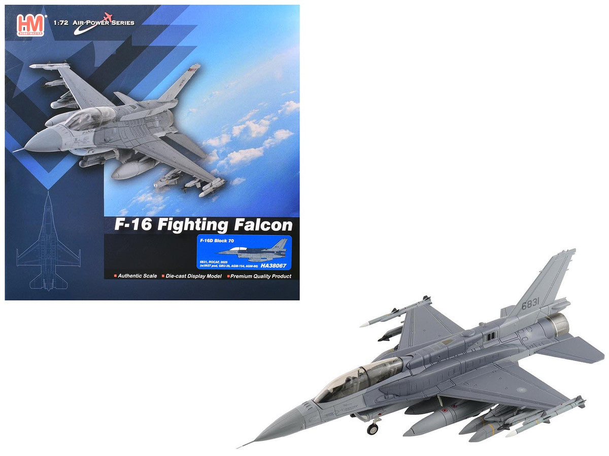 Lockheed F-16D Fighting Falcon Fighter Aircraft "6831 Block 70" (2025) Republic of China Air Force "Air Power Series" 1/72 Diecast Model by Hobby Master LuxuryLifeWay Online Store