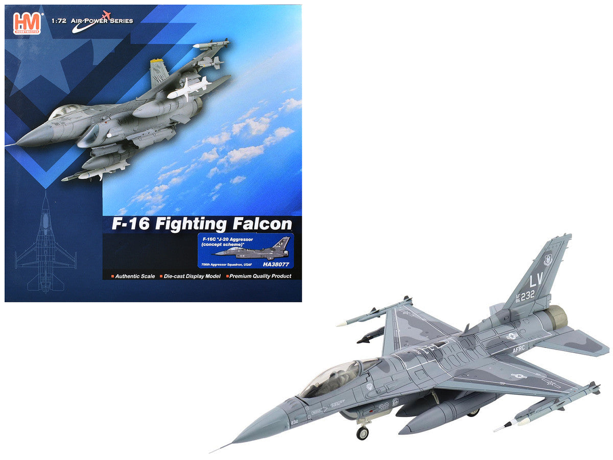 Lockheed F-16C Fighting Falcon Fighter Aircraft "J-20 Aggressor Concept Scheme 706th Aggressor Squadron" United States Air Force "Air Power Series" 1/72 Diecast Model by Hobby Master LuxuryLifeWay Online Store