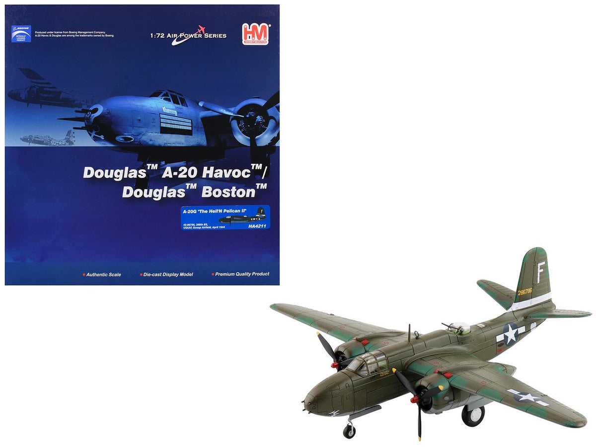 Douglas A-20G Havoc Aircraft "42-86786 Hell'N Pelican II 388th Bomb Squadron Gusap Airfield" (1944) United States Army Air Forces "Air Power Series" 1/72 Diecast Model by Hobby Master LuxuryLifeWay Online Store