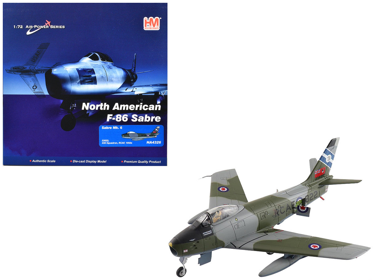 Canadair Sabre Mk.6 Fighter Aircraft "23622 430 Squadron" (1950s) Royal Canadian Air Force "Air Power Series" 1/72 Diecast Model by Hobby Master LuxuryLifeWay Online Store