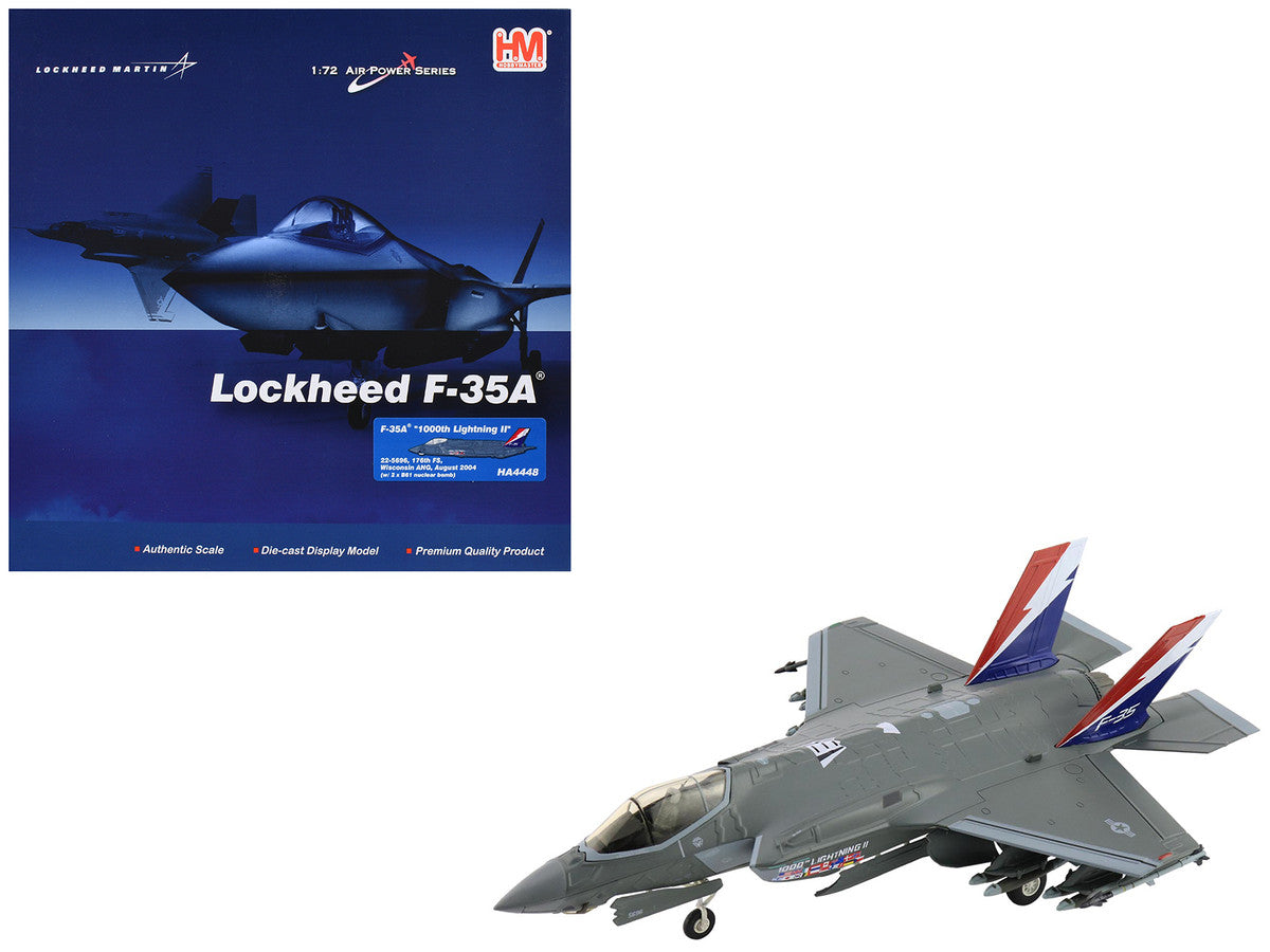 Lockheed Martin F-35A Lightning II Aircraft "22-5696 1000th Lightning II 176th FS Wisconsin ANG" (2004) United States Air Force "Air Power Series" 1/72 Diecast Model by Hobby Master LuxuryLifeWay Online Store