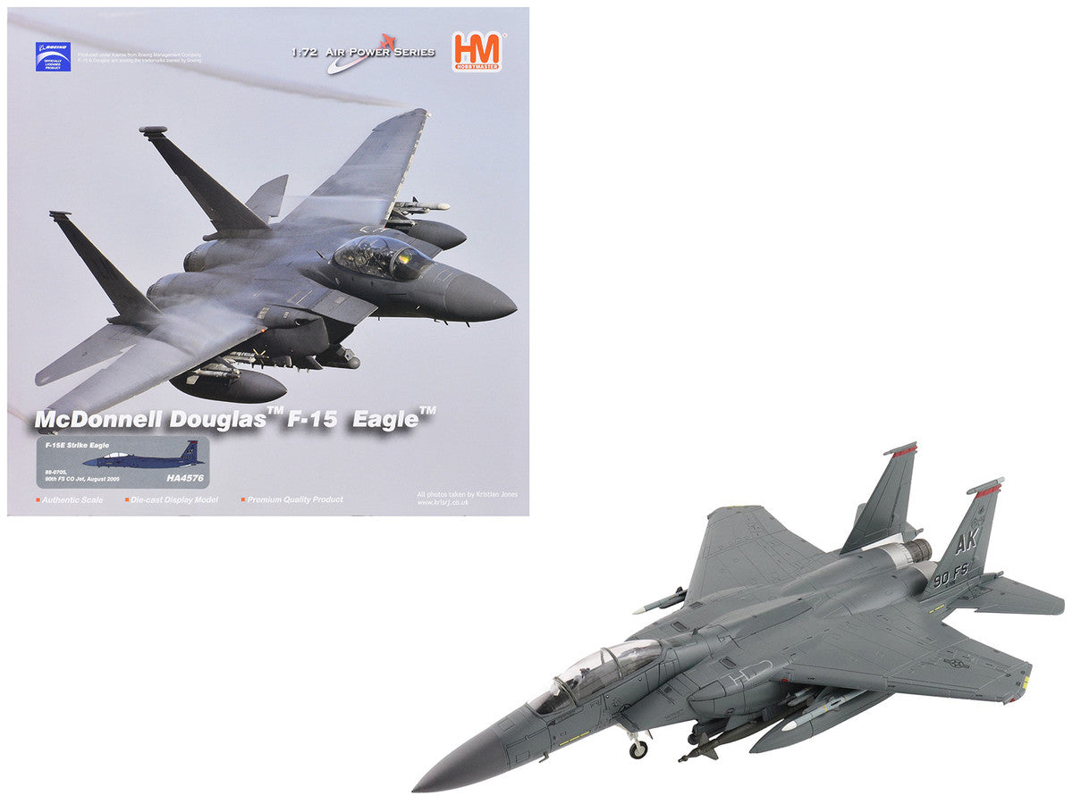 McDonnell Douglas F-15E Strike Eagle Fighter Aircraft "88-0705 90th Fighter Squadron Commanding Officer's Jet" (2005) United States Air Force "Air Power Series" 1/72 Diecast Model by Hobby Master LuxuryLifeWay Online Store