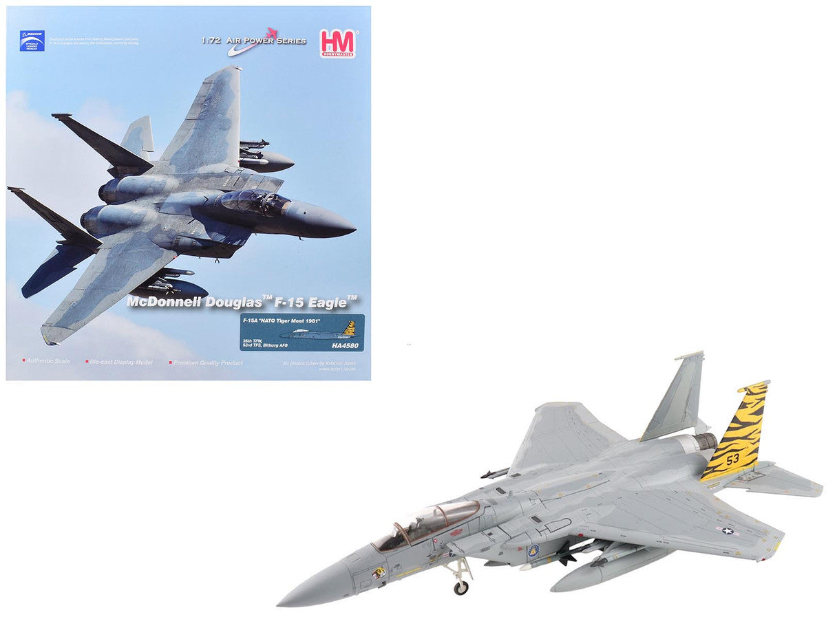 McDonnell Douglas F-15A Eagle Fighter Aircraft "NATO Tiger Meet 36th TFW 53rd TFS Bitburg AFB" (1981) United States Air Force "Air Power Series" 1/72 Diecast Model by Hobby Master LuxuryLifeWay Online Store