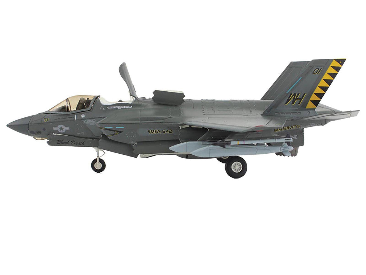 Lockheed Martin F-35B Lightning II Aircraft (Beast Mode) "Black Death VMFA-542 MCAS Cherry Point" (2023) United States Marine Corps "Air Power Series" 1/72 Diecast Model by Hobby Master LuxuryLifeWay Online Store