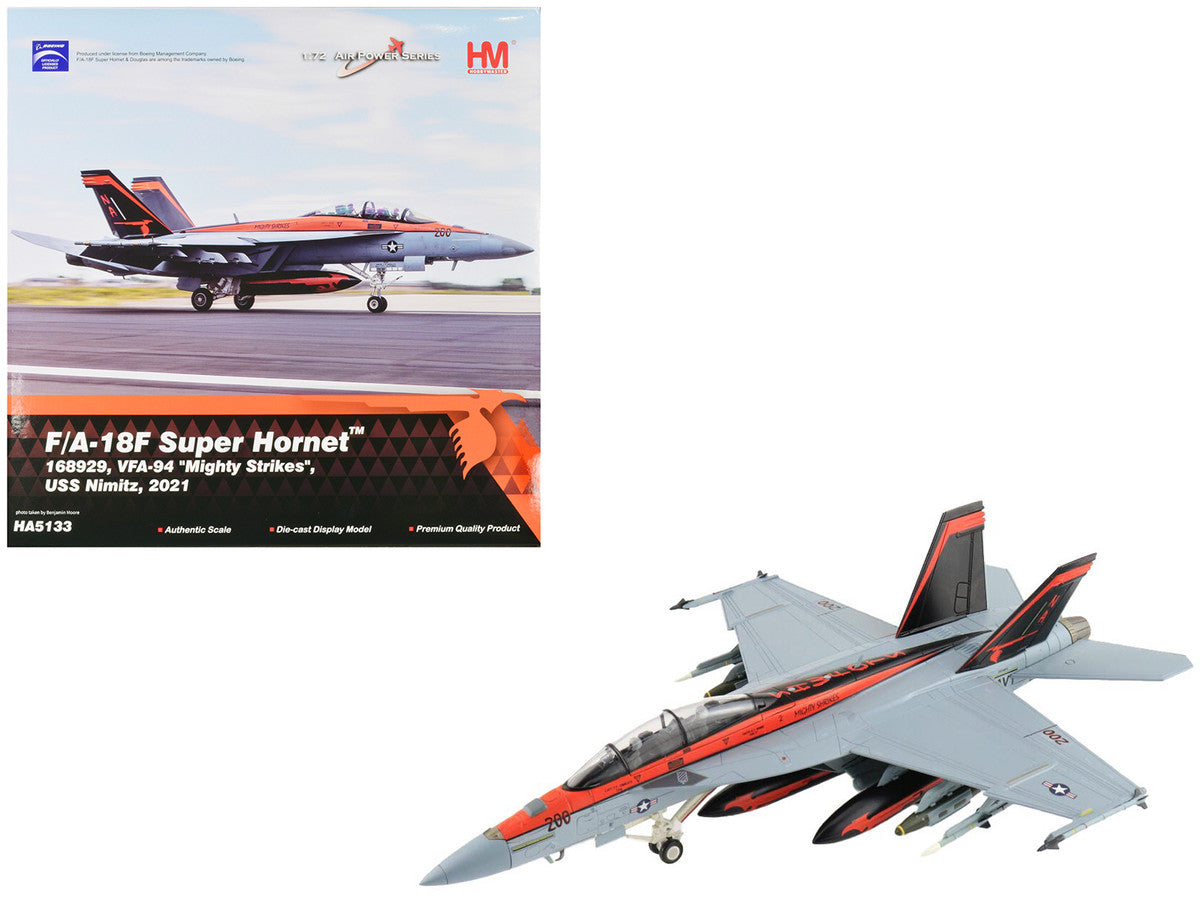 Boeing F/A-18F Super Hornet Fighter Aircraft "VFA-94 'Mighty Strikes' USS Nimitz" (2021) United States Navy "Air Power Series" 1/72 Diecast Model by Hobby Master LuxuryLifeWay Online Store