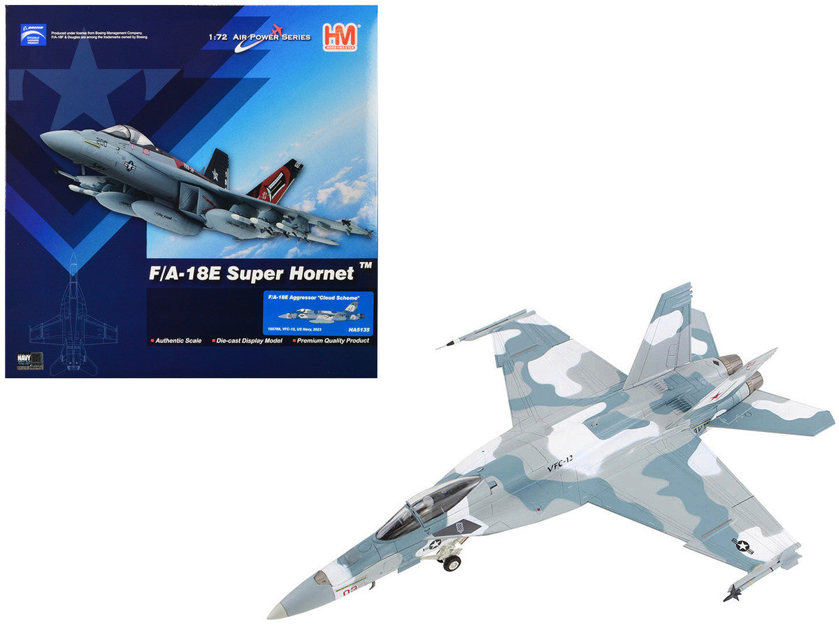 Boeing F/A-18E Super Hornet Fighter Aircraft "Cloud Scheme VFC-12 Fighting Omars" (2023) United States Navy "Air Power Series" 1/72 Diecast Model by Hobby Master LuxuryLifeWay Online Store