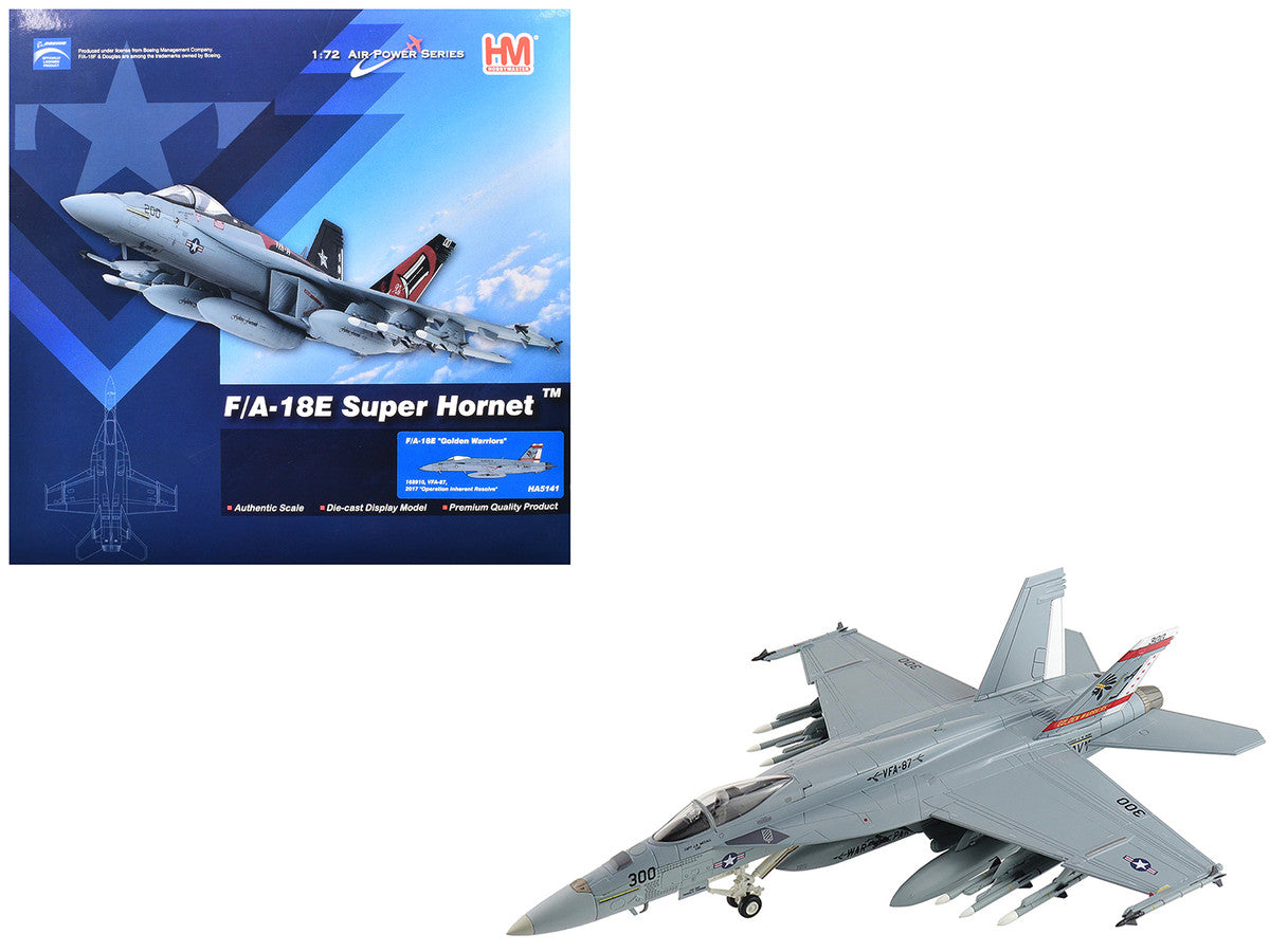 Boeing F/A-18E Super Hornet Fighter Aircraft "168910 Golden Warriors VFA-87 Operation Inherent Resolve" (2017) United States Navy "Air Power Series" 1/72 Diecast Model by Hobby Master LuxuryLifeWay Online Store
