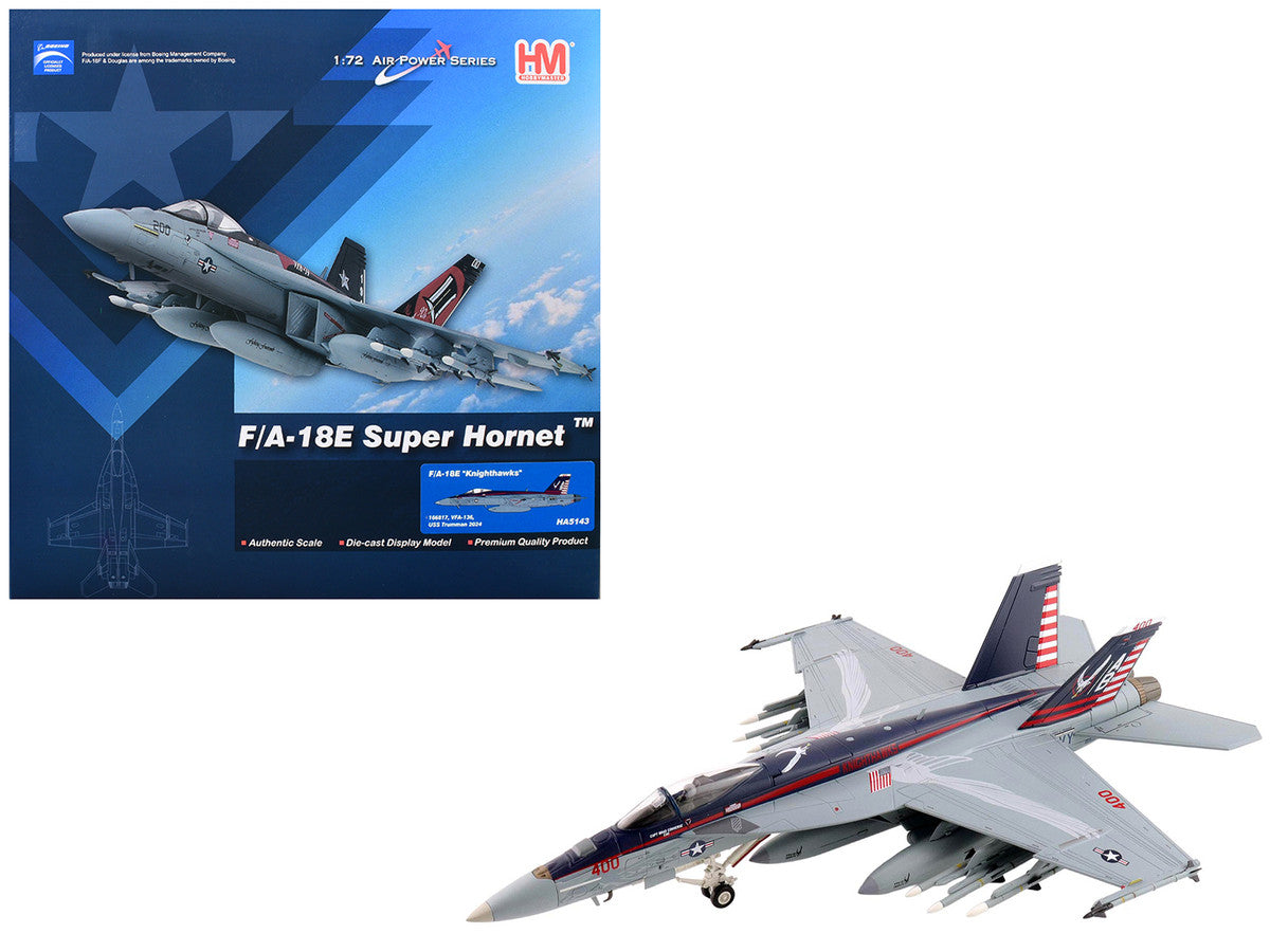 Boeing F/A-18E Super Hornet Fighter Aircraft "166817 VFA-136 Knighthawks USS Trumman" (2024) United States Navy "Air Power Series" 1/72 Diecast Model by Hobby Master LuxuryLifeWay Online Store