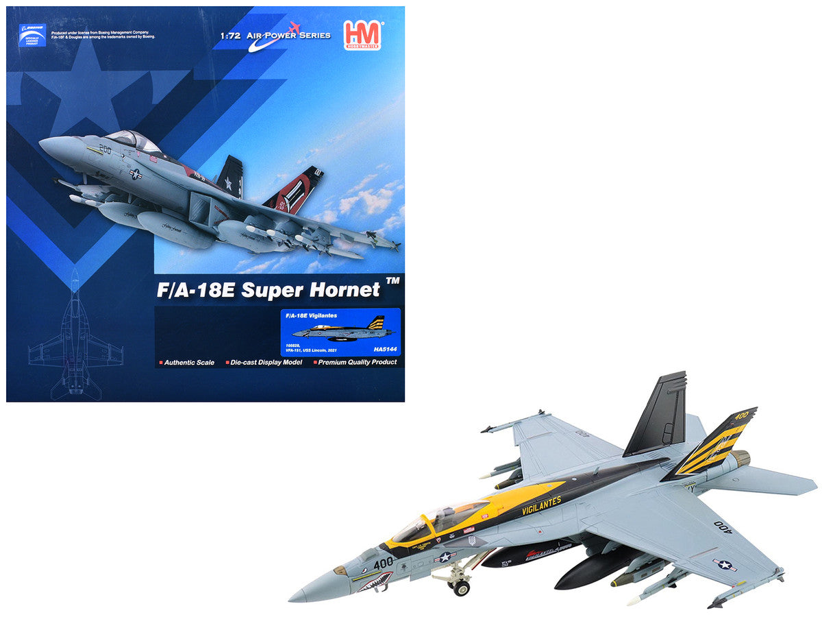 Boeing F/A-18E Super Hornet Fighter Aircraft "166828 VFA-151 Vigilantes USS Lincoln" (2021) United States Navy "Air Power Series" 1/72 Diecast Model by Hobby Master LuxuryLifeWay Online Store