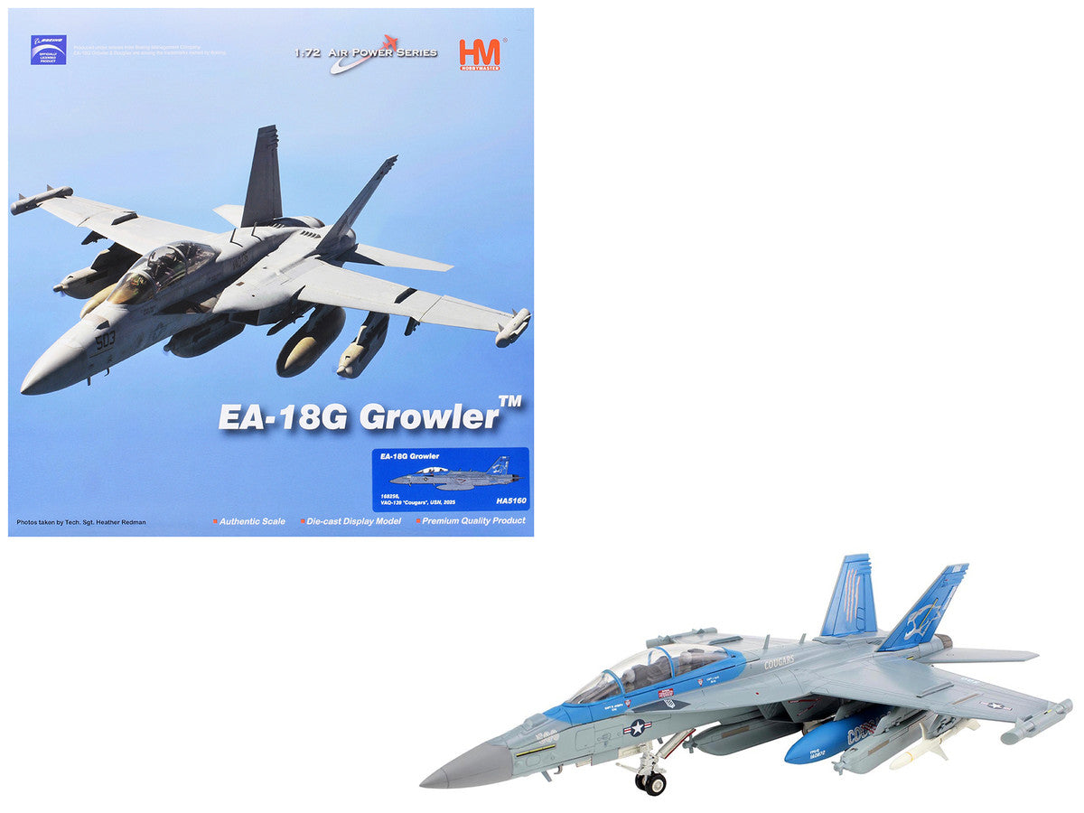 Boeing EA-18G Growler Aircraft "168256 VAQ-139 Cougars" (2025) United States Navy "Air Power Series" 1/72 Diecast Model by Hobby Master LuxuryLifeWay Online Store