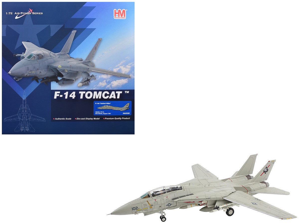 Grumman F-14A Tomcat Fighter Aircraft "Sukhoi Killer VF-41 Black Aces USS Nimitz" (1981) United States Navy "Air Power Series" 1/72 Diecast Model by Hobby Master LuxuryLifeWay Online Store