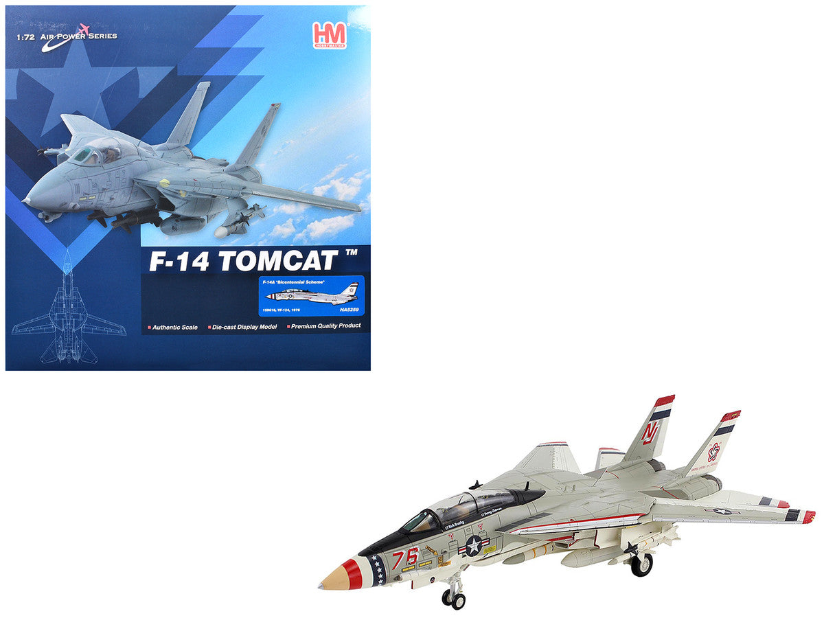 Grumman F-14A Tomcat Fighter Aircraft "Bicentennial Scheme VF-124" (1976) United States Navy "Air Power Series" 1/72 Diecast Model by Hobby Master LuxuryLifeWay Online Store