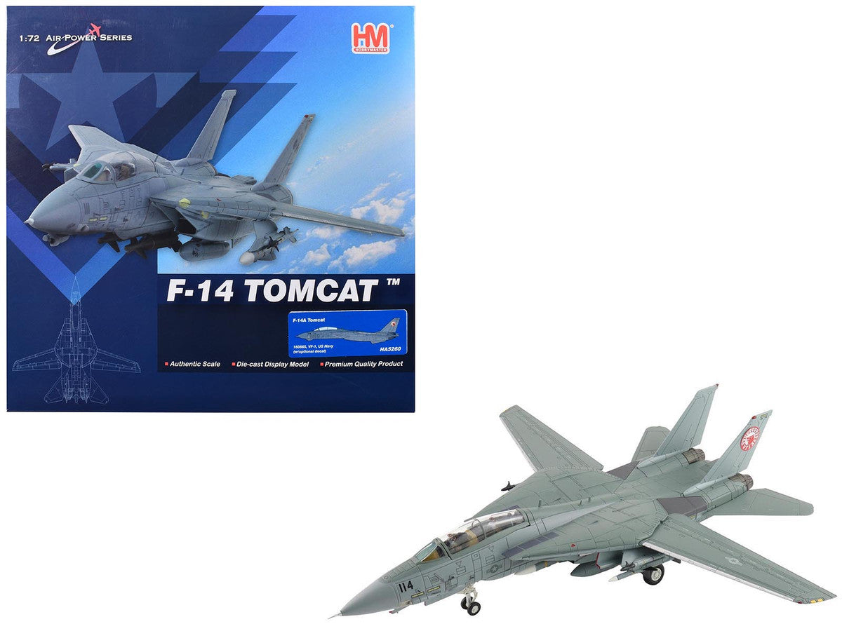 Grumman F-14A Tomcat Fighter Aircraft "VF-1 (with Optional Decals)" United States Navy "Air Power Series" 1/72 Diecast Model by Hobby Master LuxuryLifeWay Online Store