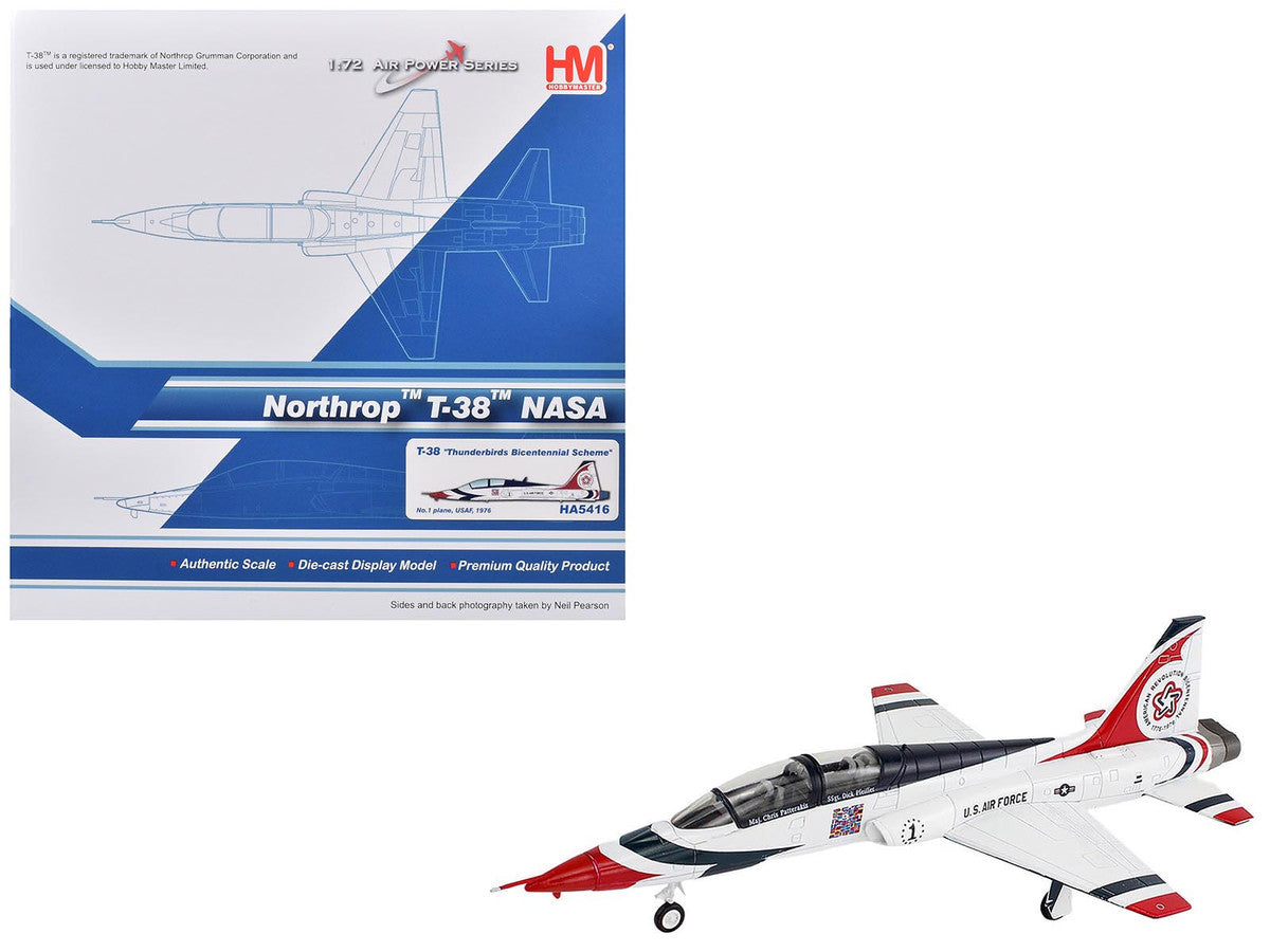 Northrop T-38 NASA Aircraft "#1 Thunderbirds Bicentennial Scheme" (1976) United States Air Force "Air Power Series" 1/72 Diecast Model by Hobby Master LuxuryLifeWay Online Store