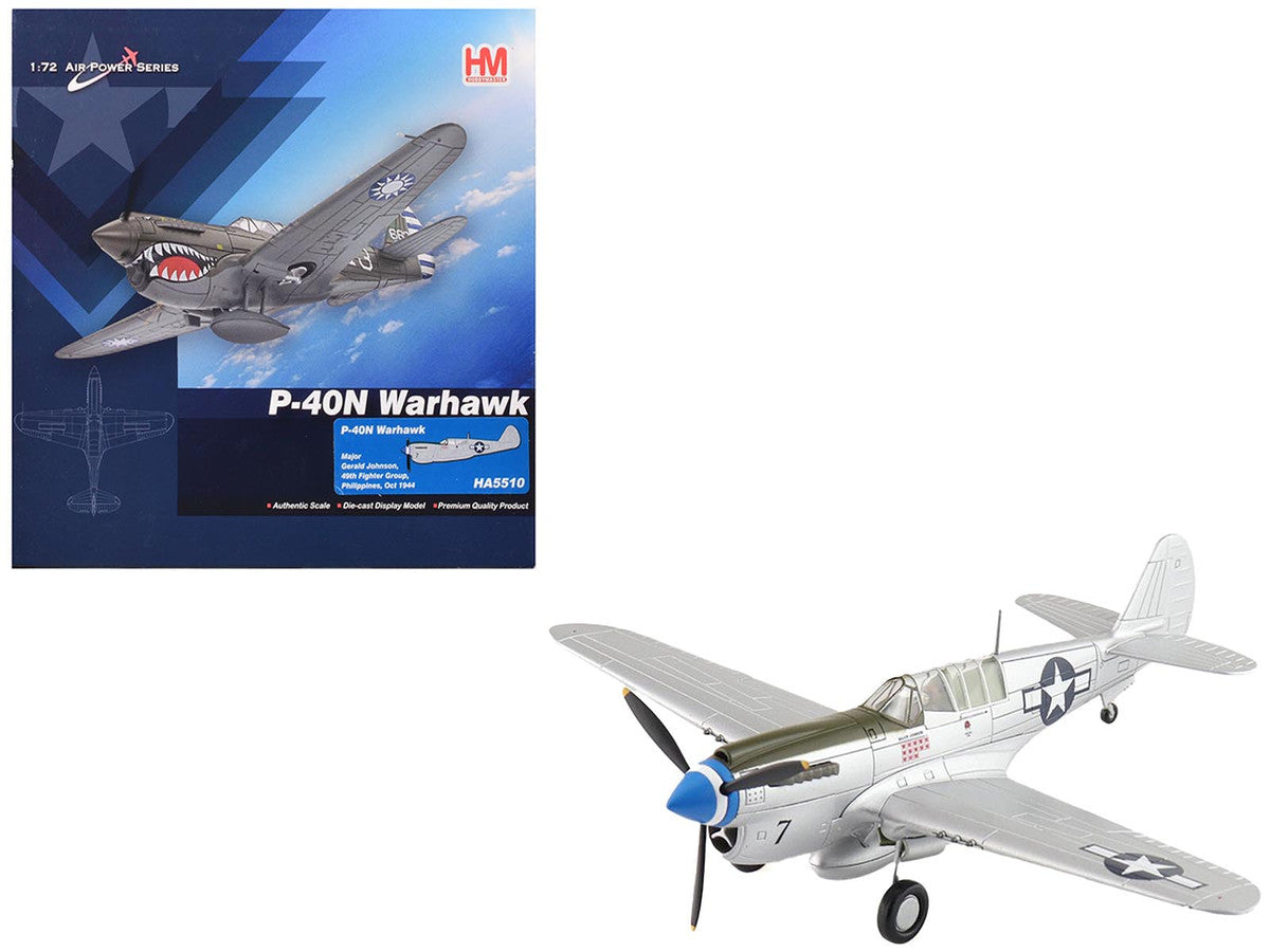 Curtiss P-40N Warhawk Fighter-Bomber Aircraft "Major Gerald Johnson 49th Fighter Group Philippines" (1944) United States Army Air Forces "Air Power Series" 1/72 Diecast Model by Hobby Master LuxuryLifeWay Online Store