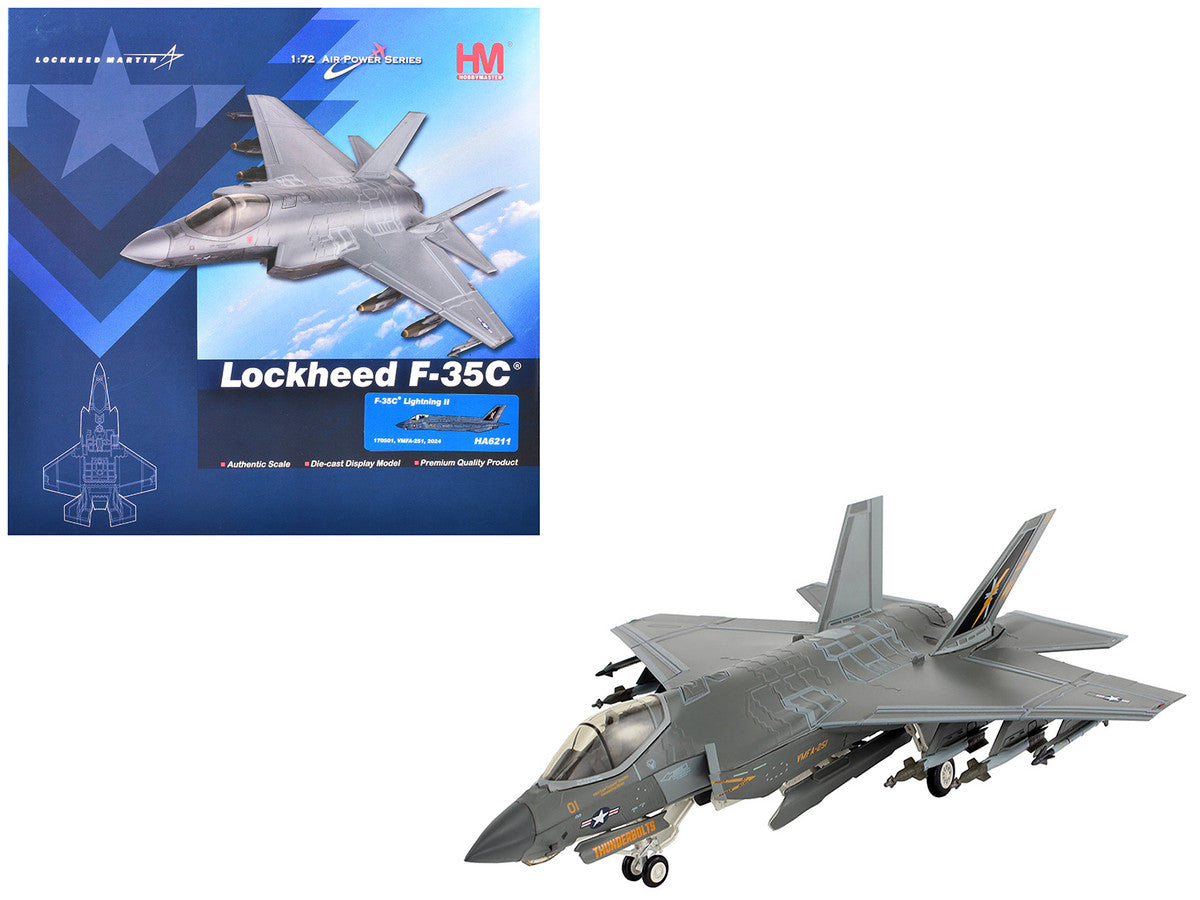 Lockheed F-35C Lightning II Aircraft "VMFA-251" (2024) United States Marine Corps "Air Power Series" 1/72 Diecast Model by Hobby Master LuxuryLifeWay Online Store
