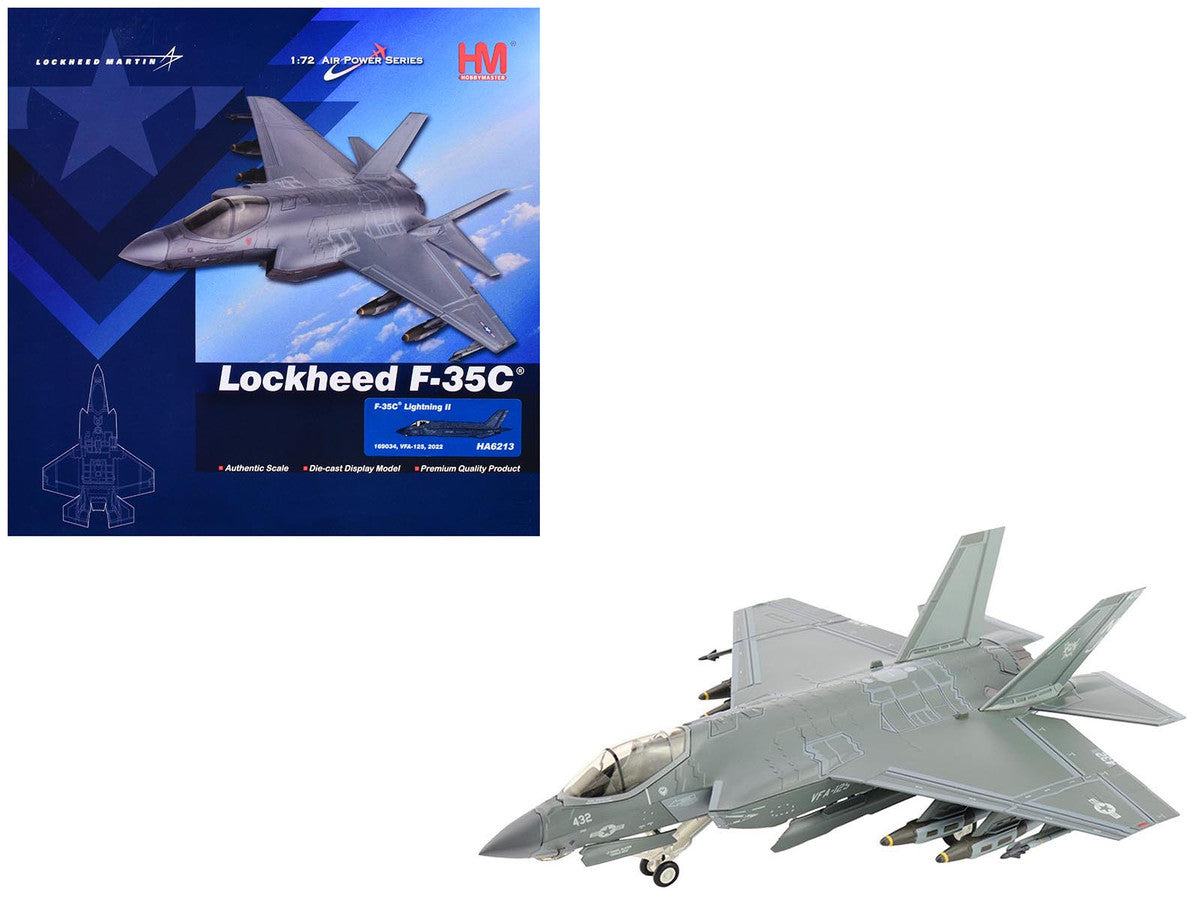 Lockheed F-35C Lightning II Aircraft "169034 VFA-125 Rough Raiders" (2022) United States Navy "Air Power Series" 1/72 Diecast Model by Hobby Master LuxuryLifeWay Online Store