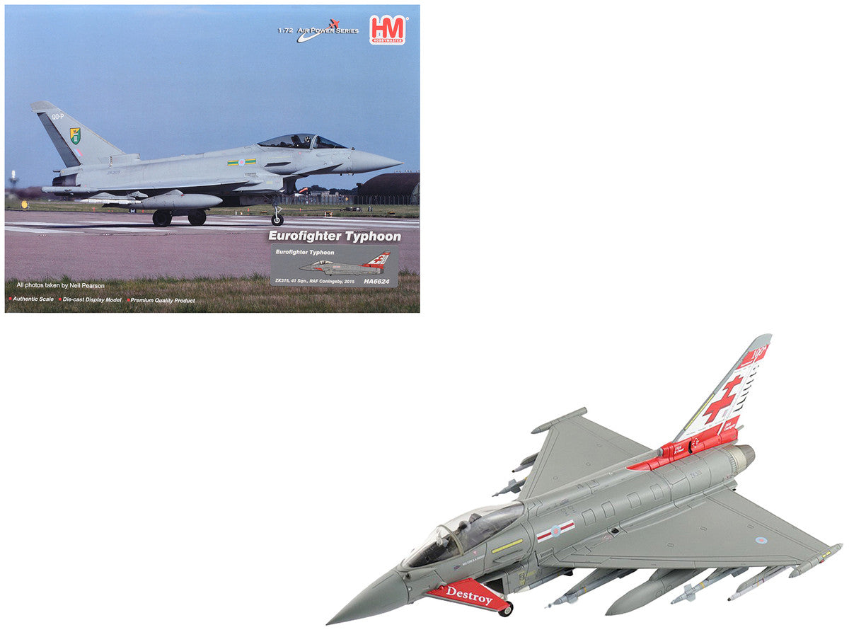 Eurofighter Typhoon Fighter Aircraft "ZK315 41 Squadron RAF Coningsby" (2015) Royal Air Force "Air Power Series" 1/72 Diecast Model by Hobby Master LuxuryLifeWay Online Store