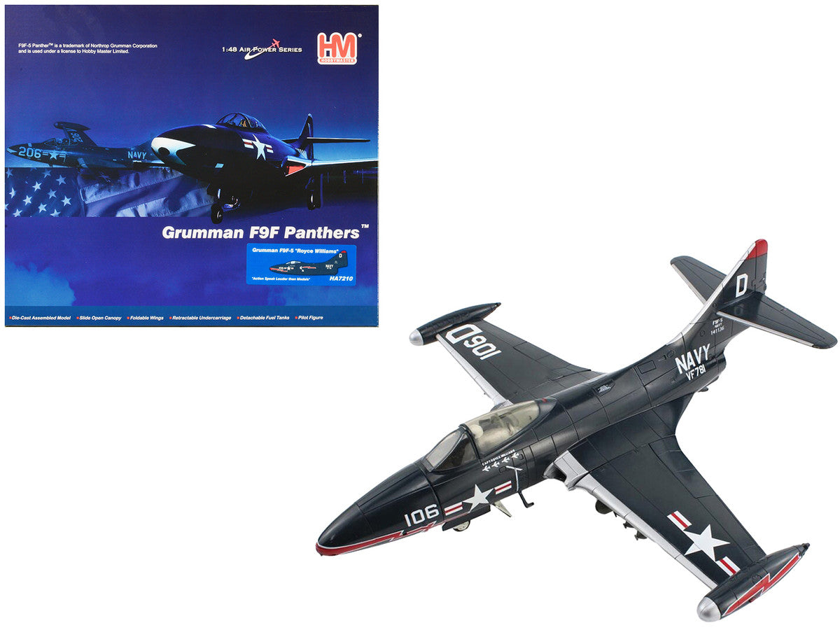 Grumman F9F-5 Panther Aircraft "VF-781 Royce Williams Action Speak Louder than Medals" United States Navy "Air Power Series" 1/48 Diecast Model by Hobby Master LuxuryLifeWay Online Store