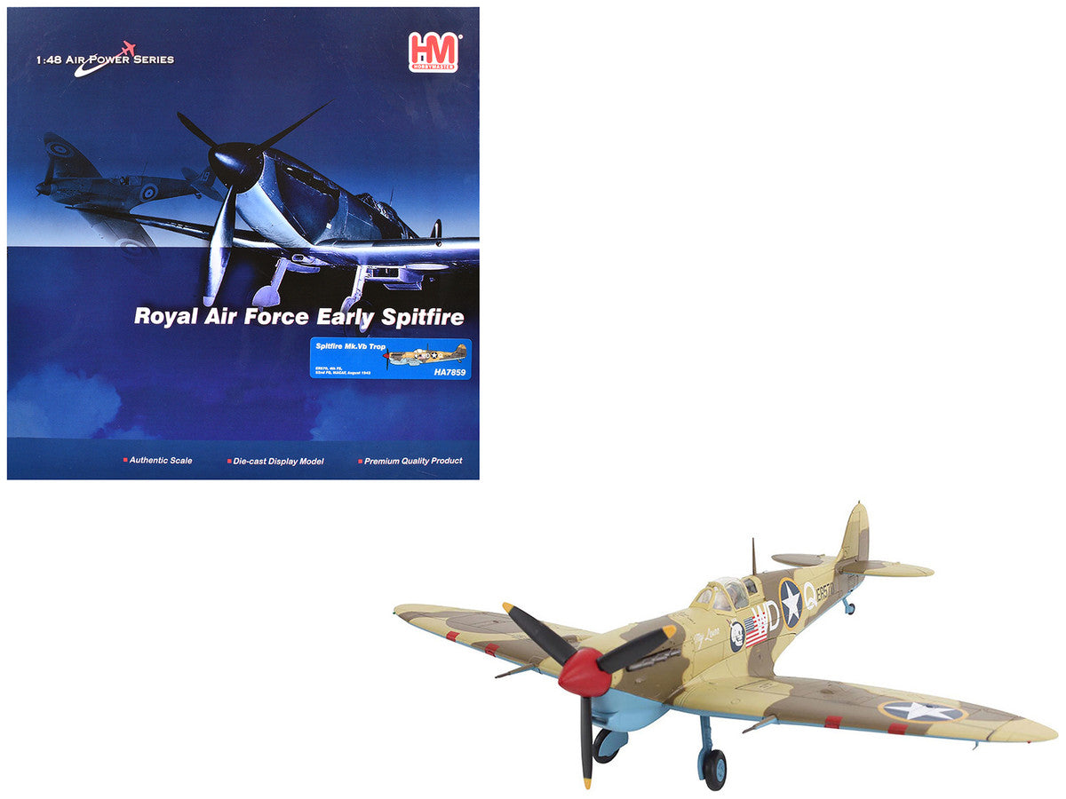 Supermarine Spitfire Mk.Vb Trop Fighter Aircraft "ER570 4th Fighter Squadron 52nd Fighter Group" (1943) Mediterranean Allied Coastal Air Force "Air Power Series" 1/48 Diecast Model by Hobby Master LuxuryLifeWay Online Store