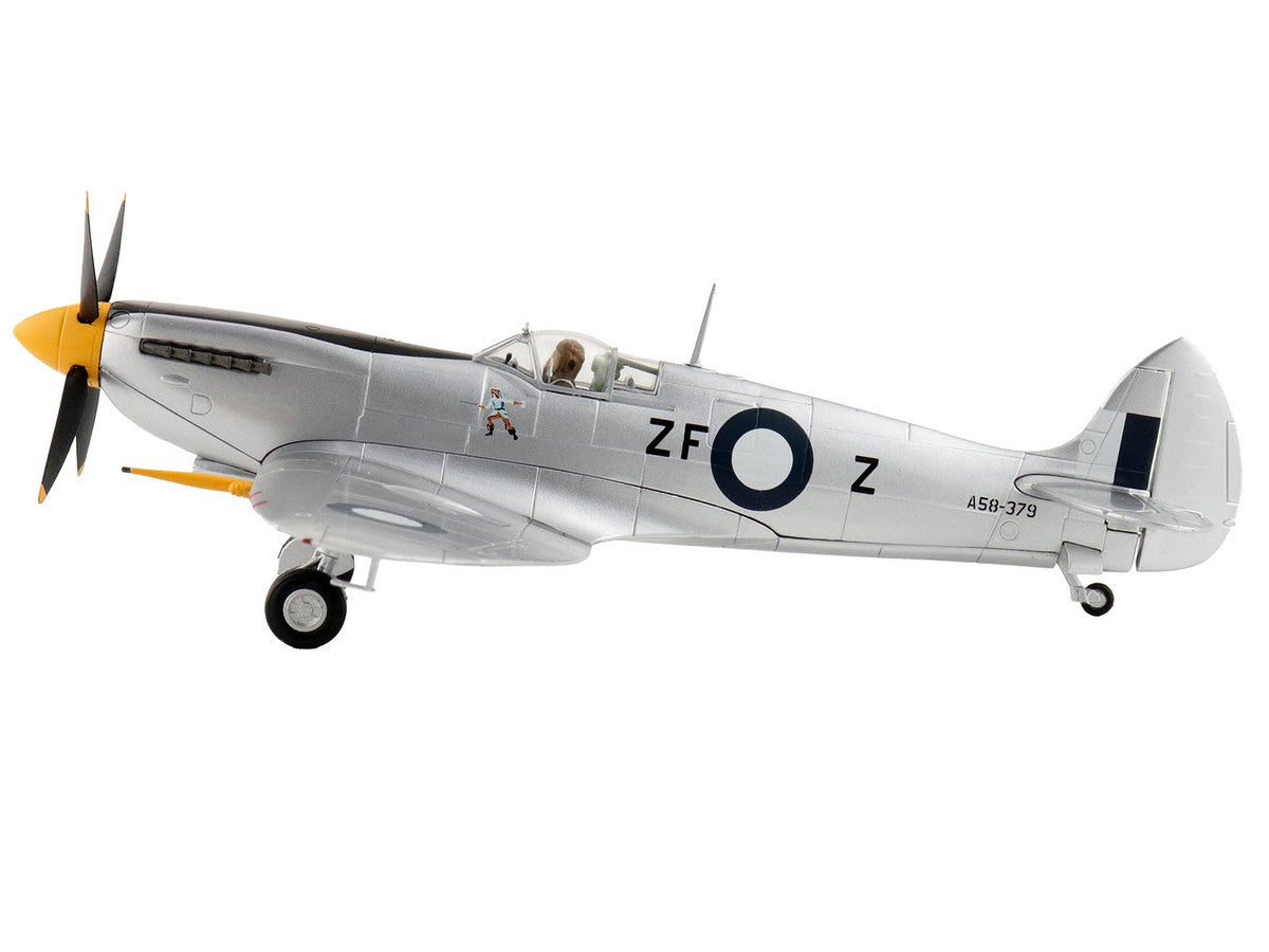 Supermarine Spitfire Mk VIII Fighter Aircraft "A53-379 Flight Lieutenant David Glaser No. 549 Squadron Strauss Airstrip" (1944) Royal Australian Air Force "Air Power Series" 1/48 Diecast Model by Hobby Master LuxuryLifeWay Online Store