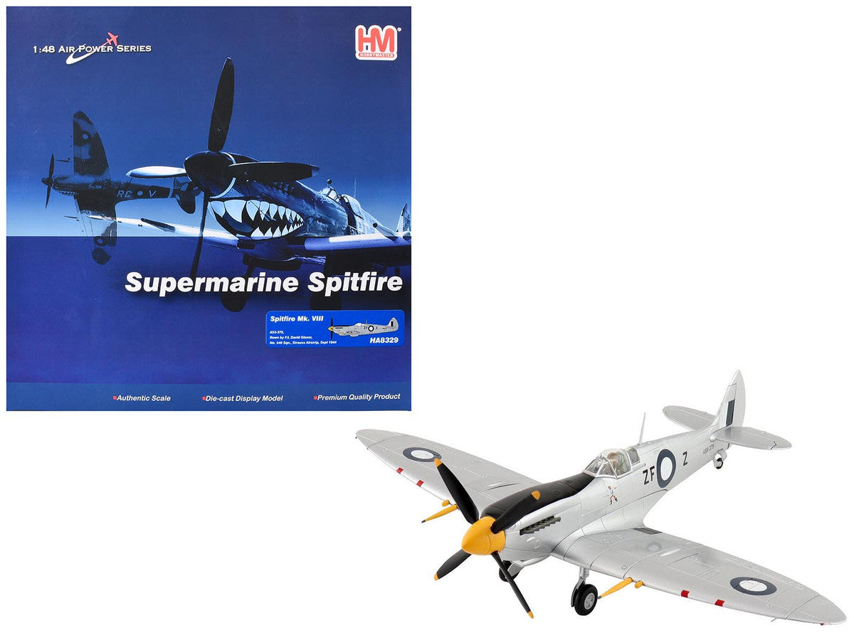 Supermarine Spitfire Mk VIII Fighter Aircraft "A53-379 Flight Lieutenant David Glaser No. 549 Squadron Strauss Airstrip" (1944) Royal Australian Air Force "Air Power Series" 1/48 Diecast Model by Hobby Master LuxuryLifeWay Online Store