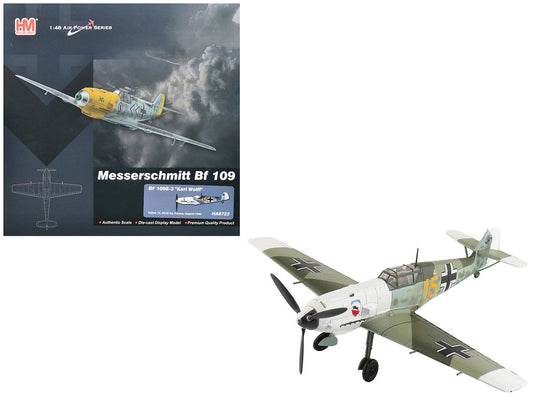 Messerschmitt Bf 109E-3 Fighter Aircraft "Yellow 15 Karl Wolff III/JG 52 France" (1940) German Luftwaffe "Air Power Series" 1/48 Diecast Model by Hobby Master LuxuryLifeWay Online Store