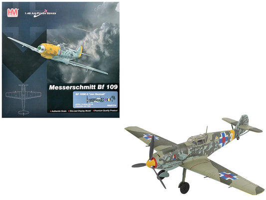 Messerschmitt Bf 109E-3 Fighter Aircraft "White 2 Jan Reznak 13.(slow)/JG 52 Kraznodar USSR" (1943) German Luftwaffe "Air Power Series" 1/48 Diecast Model by Hobby Master LuxuryLifeWay Online Store