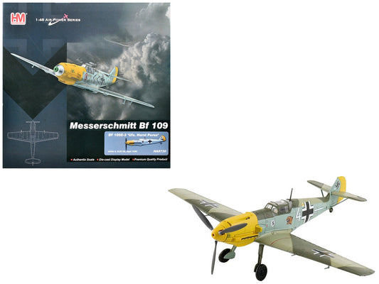 Messerschmitt Bf 109E-3 Fighter Aircraft "White 4 Unteroffizier Horst Perez 4/JG 26" (1940) German Luftwaffe "Air Power Series" 1/48 Diecast Model by Hobby Master LuxuryLifeWay Online Store