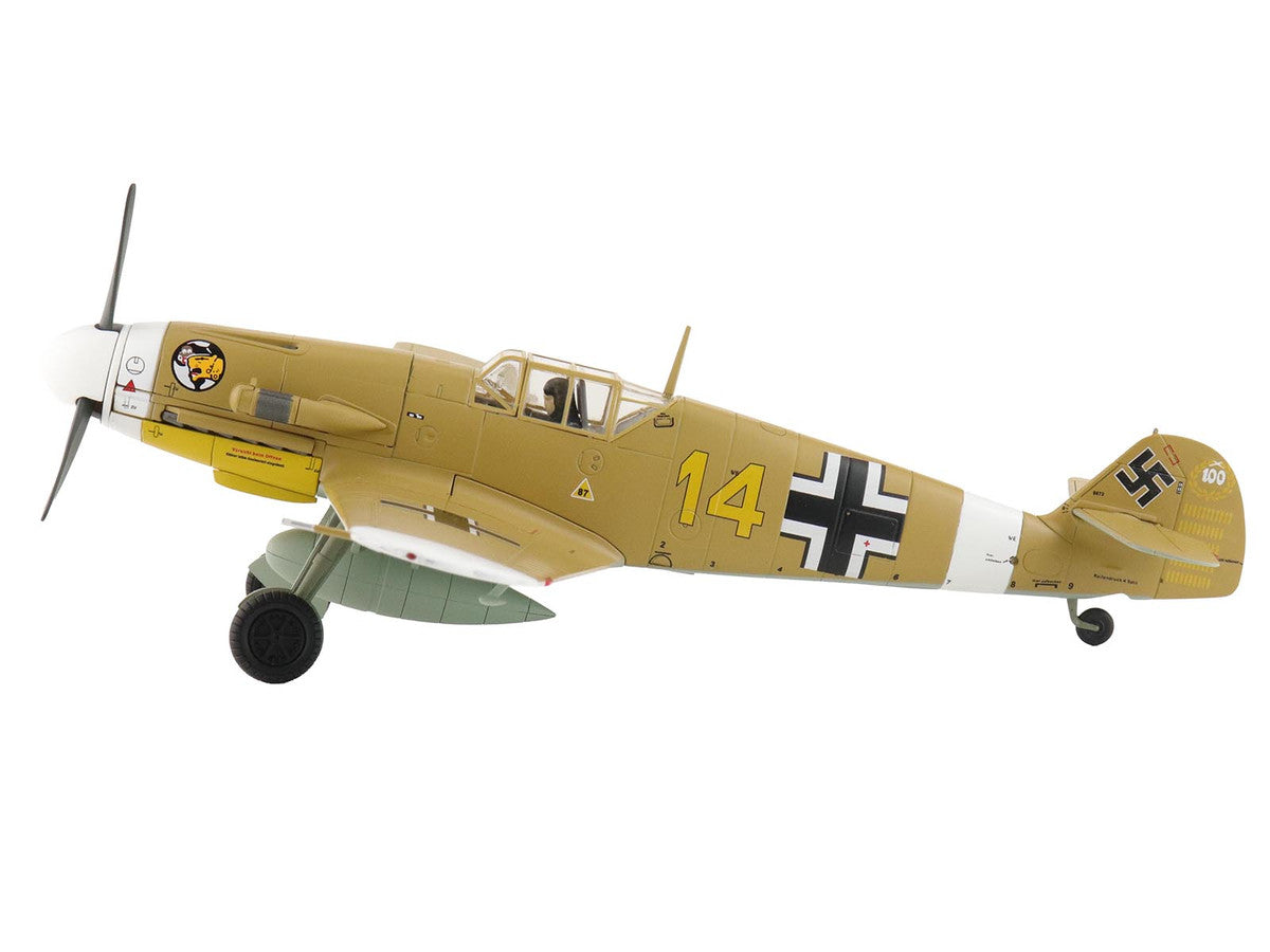 Messerschmitt Bf 109F-4 Fighter Aircraft "Marseille Yellow 14 3./JG27 Egypt" (1942) German Luftwaffe "Air Power Series" 1/48 Diecast Model by Hobby Master LuxuryLifeWay Online Store