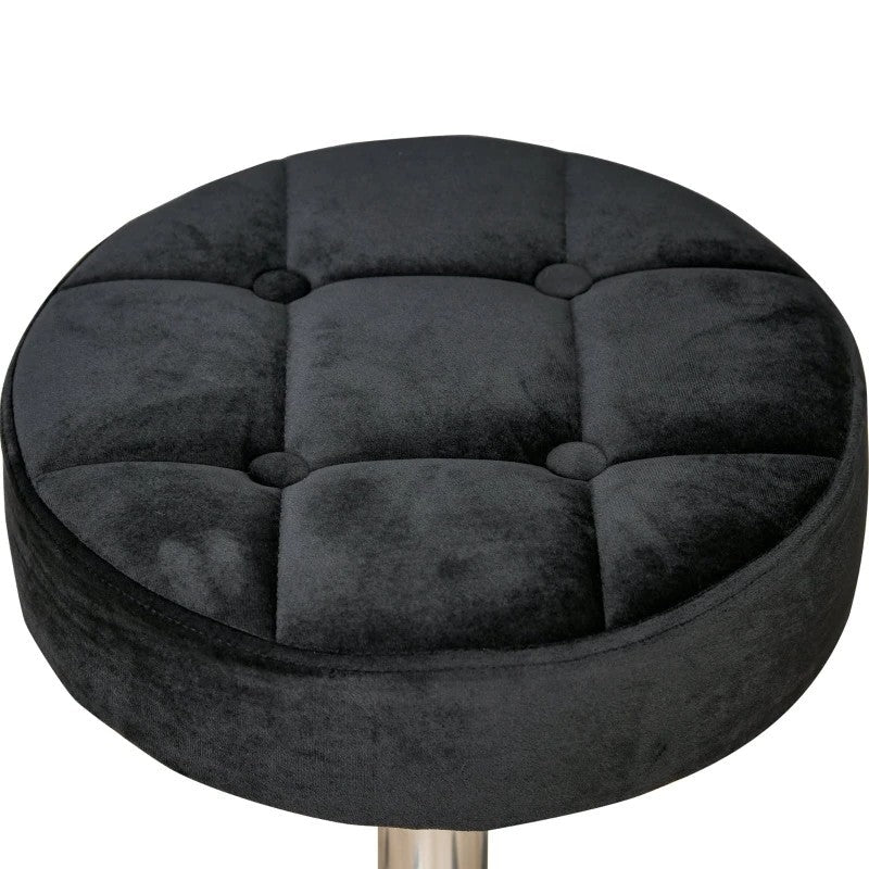 Black Button Tufted Adjustable Rolling Massage Swivel Salon Stool LuxuryLifeWay Online Store