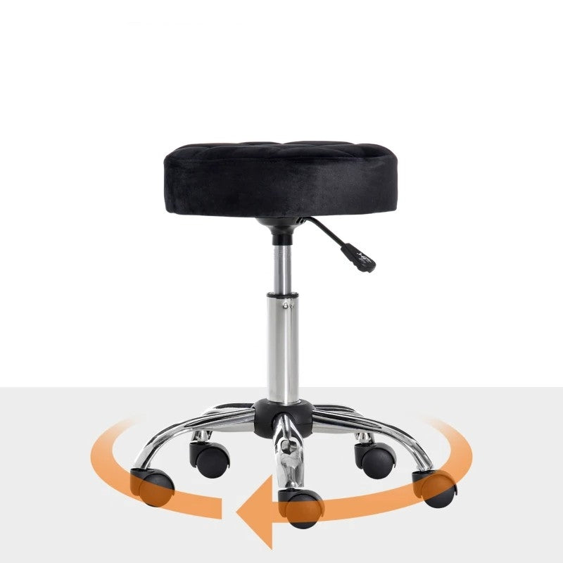 Black Button Tufted Adjustable Rolling Massage Swivel Salon Stool LuxuryLifeWay Online Store