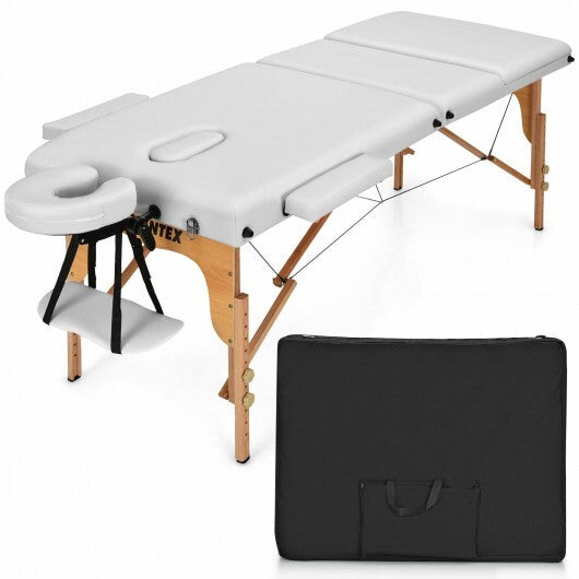 3 Fold Portable Adjustable Massage Table with Carry Case-Black LuxuryLifeWay Online Store