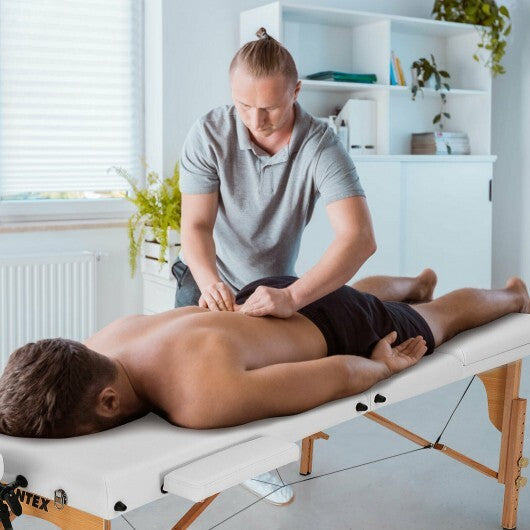 3 Fold Portable Adjustable Massage Table with Carry Case-Black LuxuryLifeWay Online Store