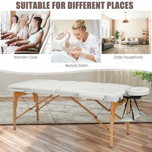 3 Fold Portable Adjustable Massage Table with Carry Case-Black LuxuryLifeWay Online Store