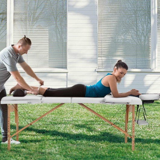 3 Fold Portable Adjustable Massage Table with Carry Case-Black LuxuryLifeWay Online Store