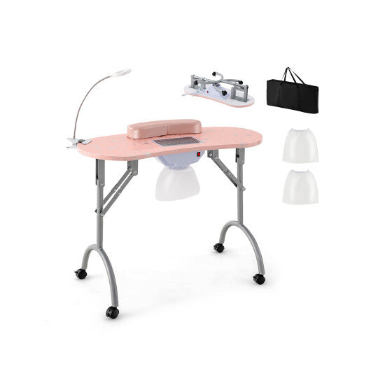 Manicure Nail Table with Bendable USB-plug LED Table Lamp-Pink LuxuryLifeWay Online Store