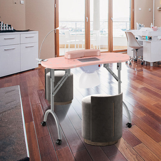 Manicure Nail Table with Bendable USB-plug LED Table Lamp-Pink LuxuryLifeWay Online Store