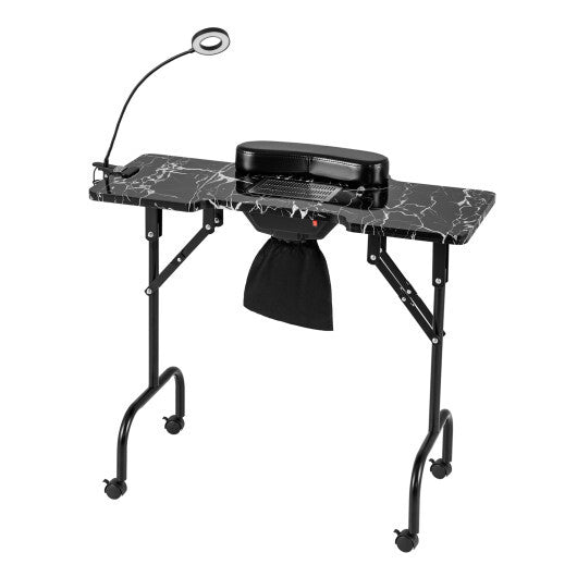 Folding Manicure Nail Table with Electric Dust Collector-Pink LuxuryLifeWay Online Store