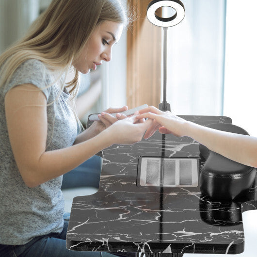 Folding Manicure Nail Table with Electric Dust Collector-Pink LuxuryLifeWay Online Store