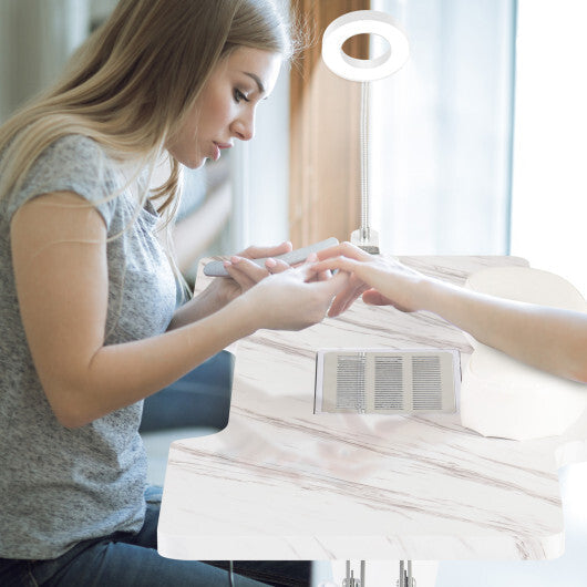 Folding Manicure Nail Table with Electric Dust Collector-Pink LuxuryLifeWay Online Store