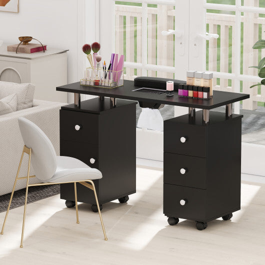 Manicure Table Nail Desk with Electric Dust Collector and 3 Dust Bags-Black LuxuryLifeWay Online Store