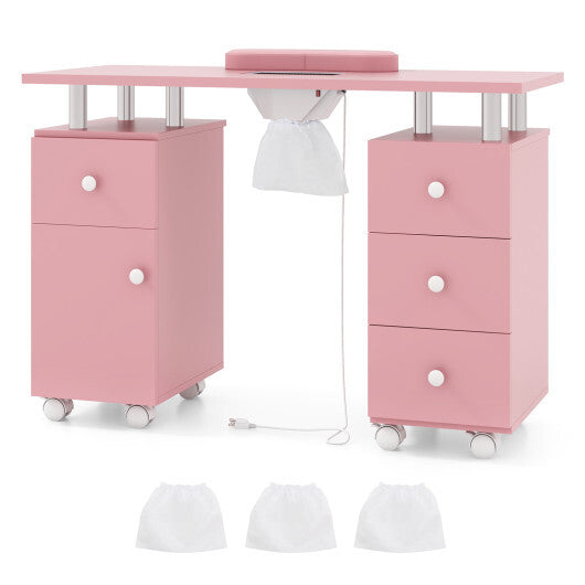 Manicure Table Nail Desk with Electric Dust Collector and 3 Dust Bags-Black LuxuryLifeWay Online Store