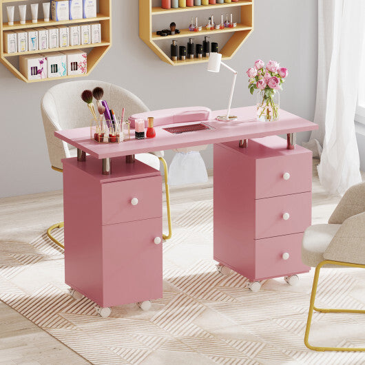 Manicure Table Nail Desk with Electric Dust Collector and 3 Dust Bags-Black LuxuryLifeWay Online Store