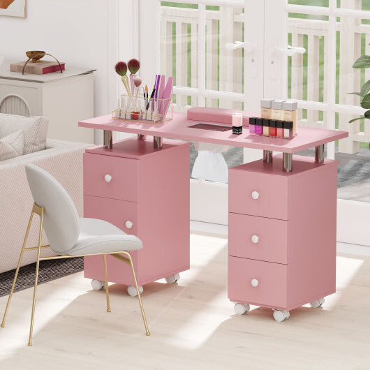 Manicure Table Nail Desk with Electric Dust Collector and 3 Dust Bags-Black LuxuryLifeWay Online Store