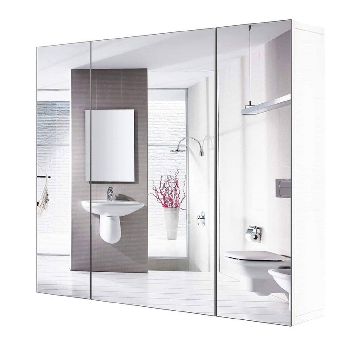 Modern 3-Door Wall Mounted Medicine Cabinet Bathroom Mirror Cupboard LuxuryLifeWay Online Store