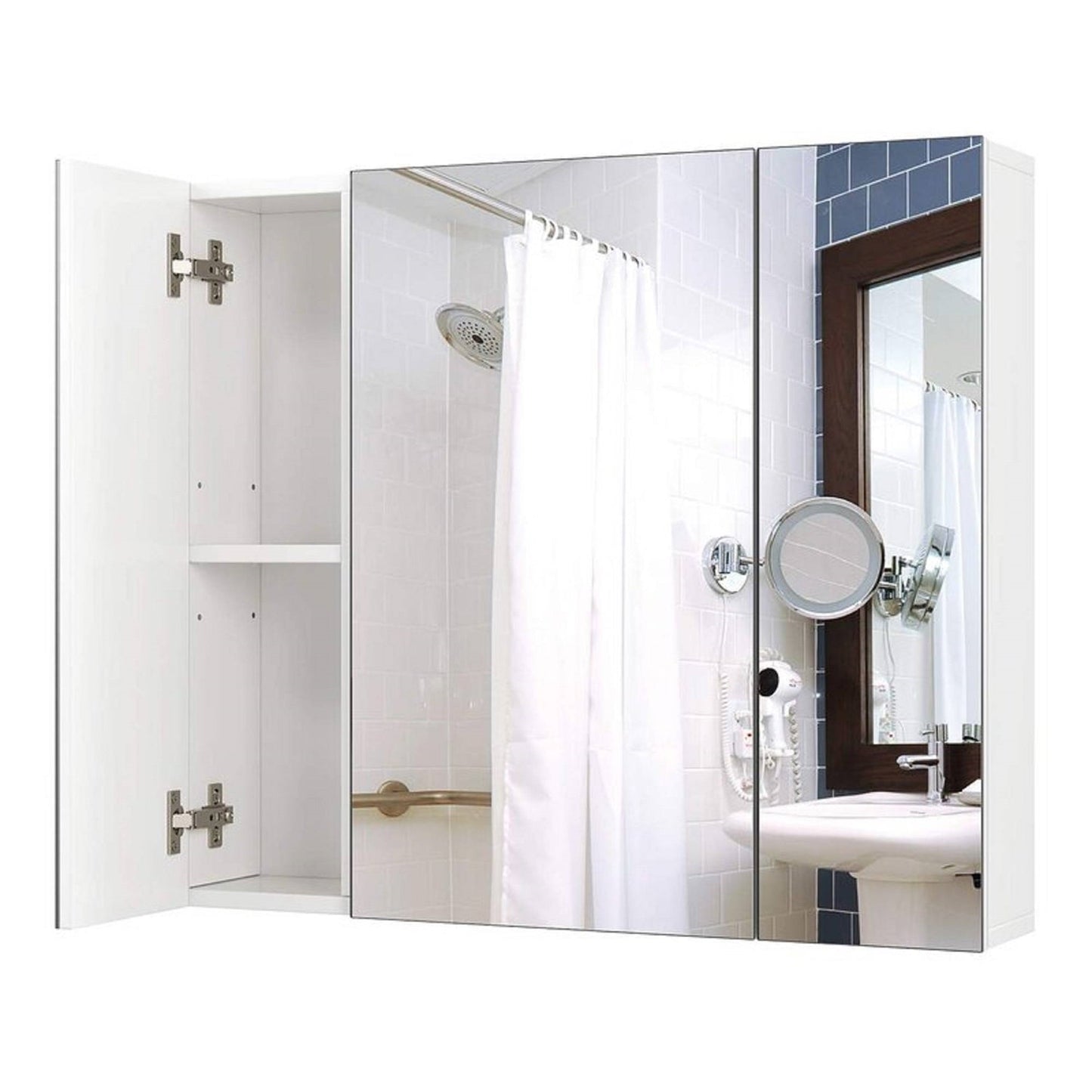 Modern 3-Door Wall Mounted Medicine Cabinet Bathroom Mirror Cupboard LuxuryLifeWay Online Store