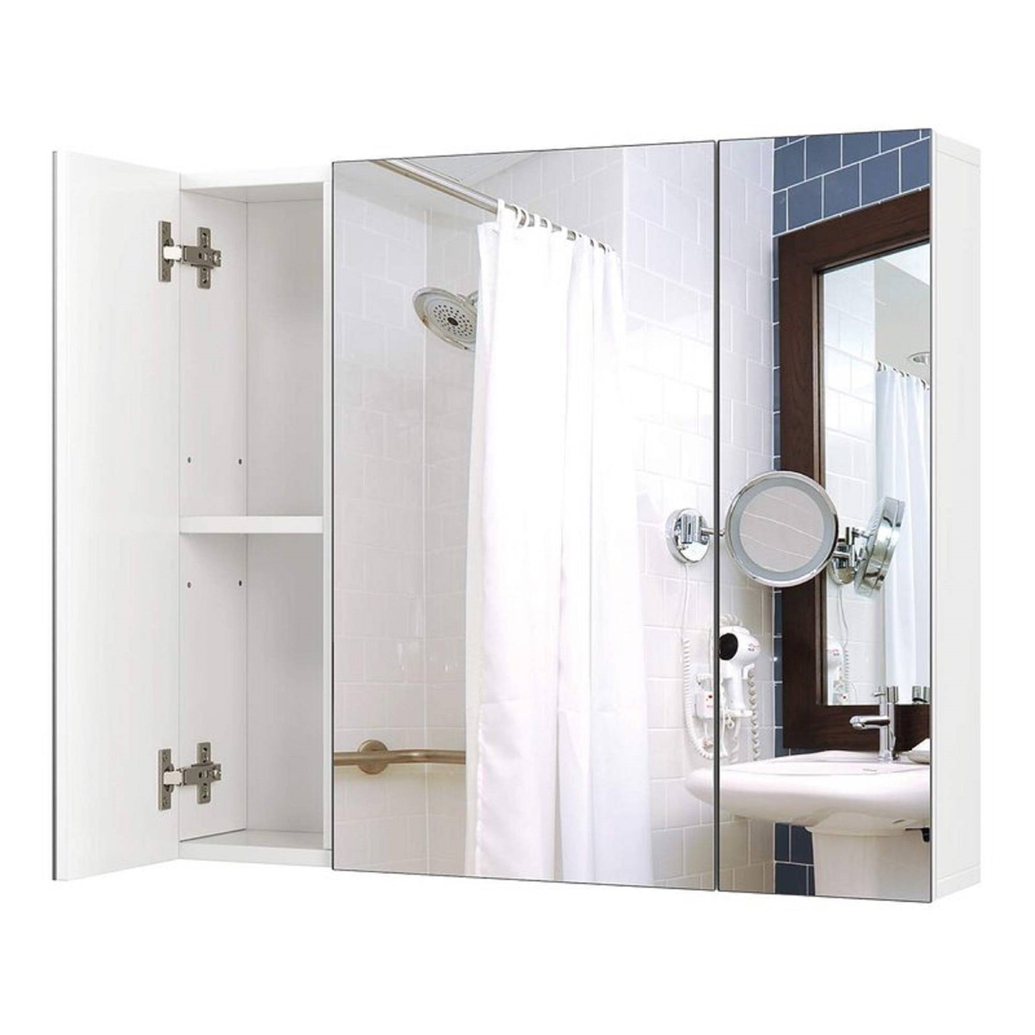Modern 3-Door Wall Mounted Medicine Cabinet Bathroom Mirror Cupboard LuxuryLifeWay Online Store